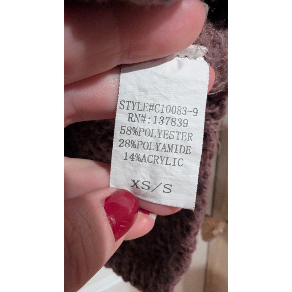 Altar'd State Mauve Popcorn Knit V-Neck‎ Oversized Sweater Slouchy Oversized - Picture 6 of 8